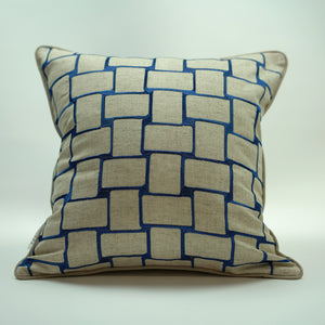 Blue Rectangles / beige